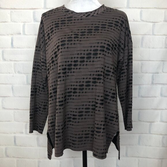 Comfy USA Brown Cut-Out Top Size S - Picture 1 of 7